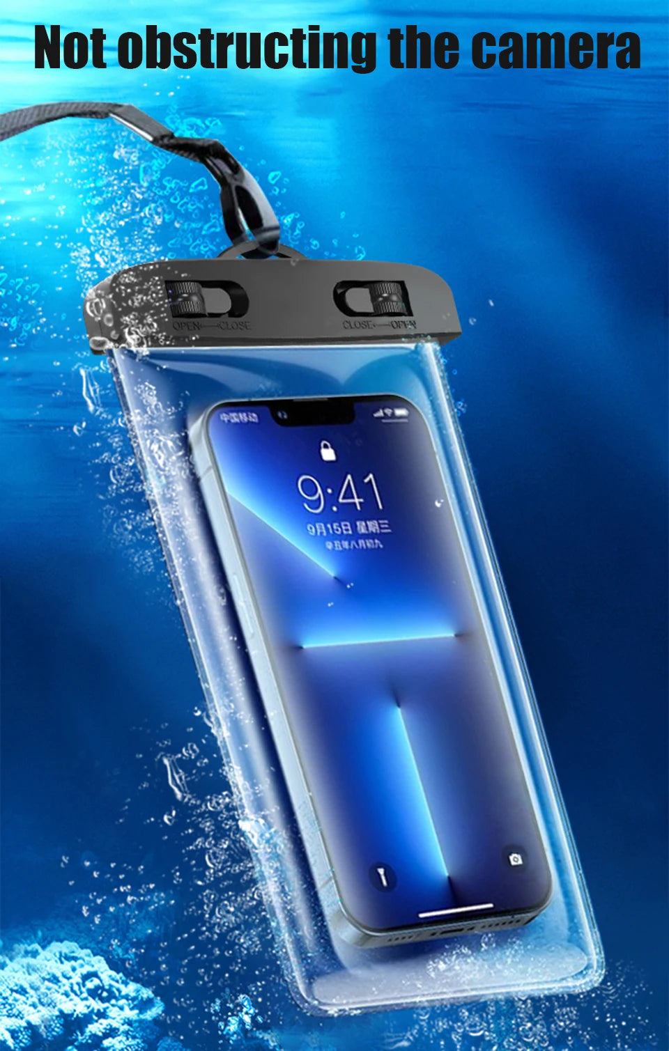 Coque de téléphone étanche, sac étanche de natation, pochette de protection universelle sous-marine pour iPhone 11 12 13 14 Pro Max X