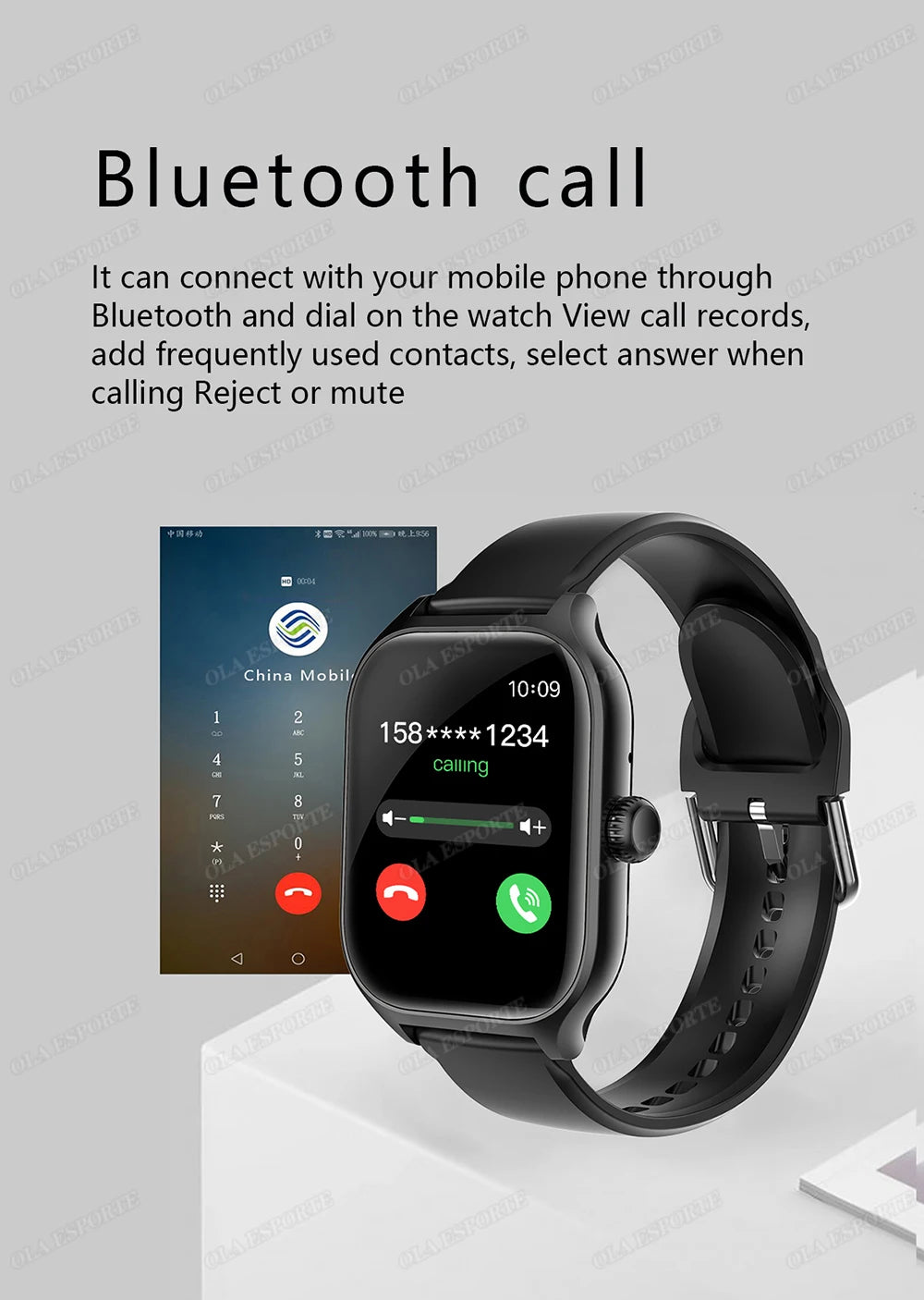 Montre intelligente pour Android IOS montres 1.83 pouces HD affichage Bluetooth appel Message alerte musique sport Mode Smartwatch hommes femmes cadeau