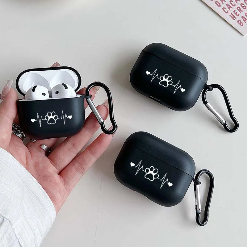 Étui de protection pour casque sans fil Airpods 4 3 1/2 Pro 2 et Pro, motif de saut imprimé patte créatif, étui pour écouteurs élégant en TPU