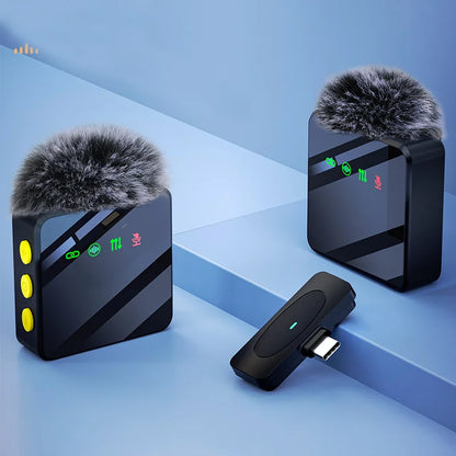 Microphone Lavalier professionnel sans fil, avec réduction du bruit, fonction d'enregistrement muet, téléphone Portable, Audio et vidéo, micro en direct