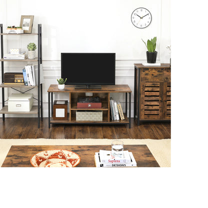 Meuble de Rangement avec 1 tiroir et étagère, 70 x 30 x 80 cm, Style industriel, Portes à persiennes, Marron Rustique