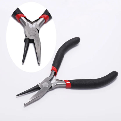 Pince à bijoux en acier trempé au carbone, ferronickel, extrémité ronde, outils de coupe, équipement de bricolage, adaptée à la réparation de perles artisanales