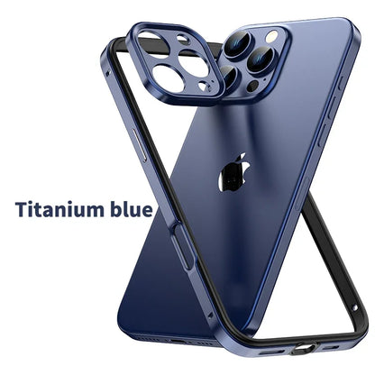 Protection de caméra + cadre hybride en Silicone, coque de téléphone en aluminium et métal pour iPhone 16 15 14 13 Pro Max, pare-chocs à meilleure chaleur
