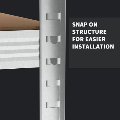 DayPlus Garage Shelving Units - Metal Storage Shelve 5 Tier Adjustable Shelf Racking Unit Rack Shed 200x100x50cm,875KG Capacity