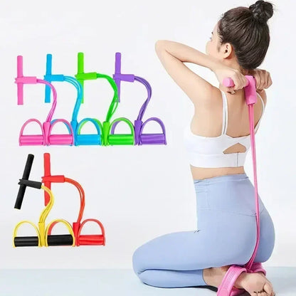 Bandes de résistance bandes de Fitness élastiques pour les exercices sportifs à la maison multifonctionnel Portable 4 tubes extracteur de pédale élastique