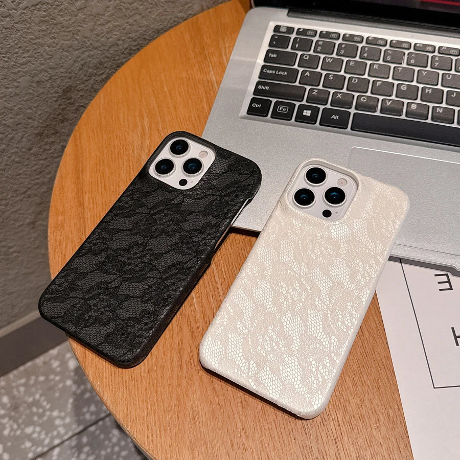 Coque de téléphone Sexy en dentelle à fleurs, étui rigide en TPU pour iPhone 17 16 15 14 13 12 11 Pro Max, coque anti-rayures, antichoc