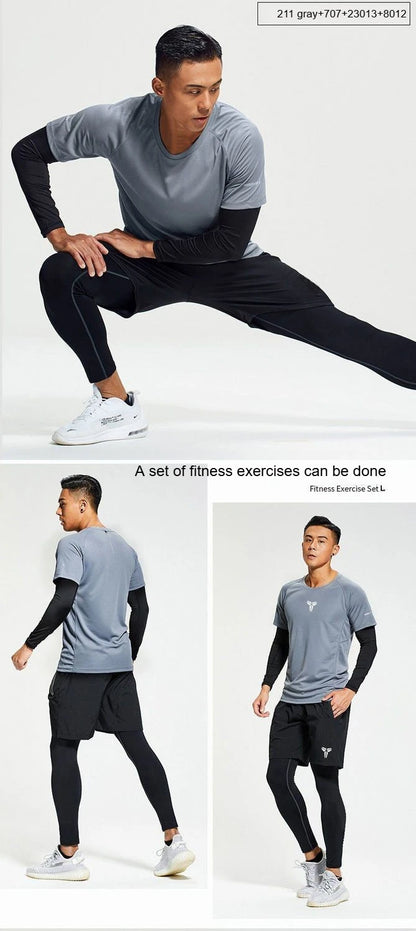 Équipement de sport, de basket-ball, d'entraînement transfrontalier, collants en velours, séchage rapide, combinaisons de Fitness pour course à pied et nuit du matin