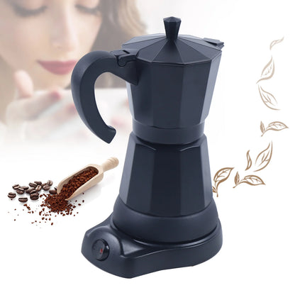 300 ml Electric Coffee Machine Aluminium Espresso Maker Mocha Espresso Pot with Separate Base