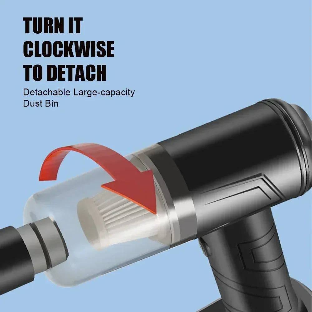 Aspirateur de voiture sans fil 300W, Portable, Machine de nettoyage de voiture, Rechargeable, forte aspiration 12000PA, 1 pièce