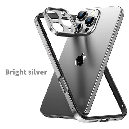Protection de caméra + cadre hybride en Silicone, coque de téléphone en aluminium et métal pour iPhone 16 15 14 13 Pro Max, pare-chocs à meilleure chaleur