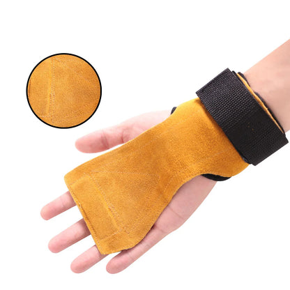 Poignées de gymnastique pour hommes et femmes, protège-paume en cuir de vache, gants d'haltérophilie, de Fitness, d'entraînement, avec bandes à poignets, équipement d'entraînement