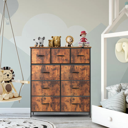 JHK commode pour chambre à coucher avec 9 tiroirs de rangement en tissu armoire grande poitrine organisateur placard adulte enfants vêtements armoire meubles