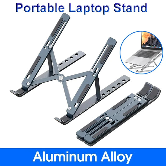 Support pliable pour ordinateur Portable, réglable, Base de Support en alliage d'aluminium pour Macbook, accessoires pour ordinateur Portable