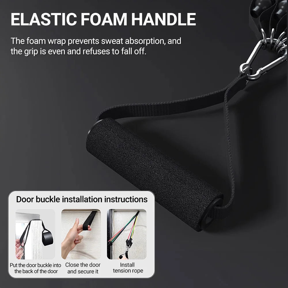 10-14 pièces/ensemble tirer corde musculation bandes de résistance ensemble multi-fonction tendeur costume musculation ceinture bandes élastiques