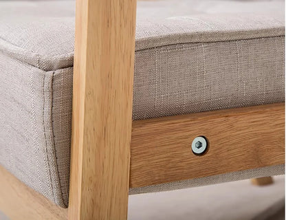 Canapé Minimaliste Moderne en Bois Massif, Canapé en Tissu, Style Nordique Original, Petit, Double, Appartement, Maison, Salon