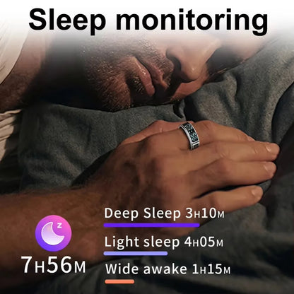Smart Ring Gesture Swipe Control Heart Rate Blood Oxygen Monitoring Multi Sport Modes IP68 Waterproof Bluetooth Women Smartrings