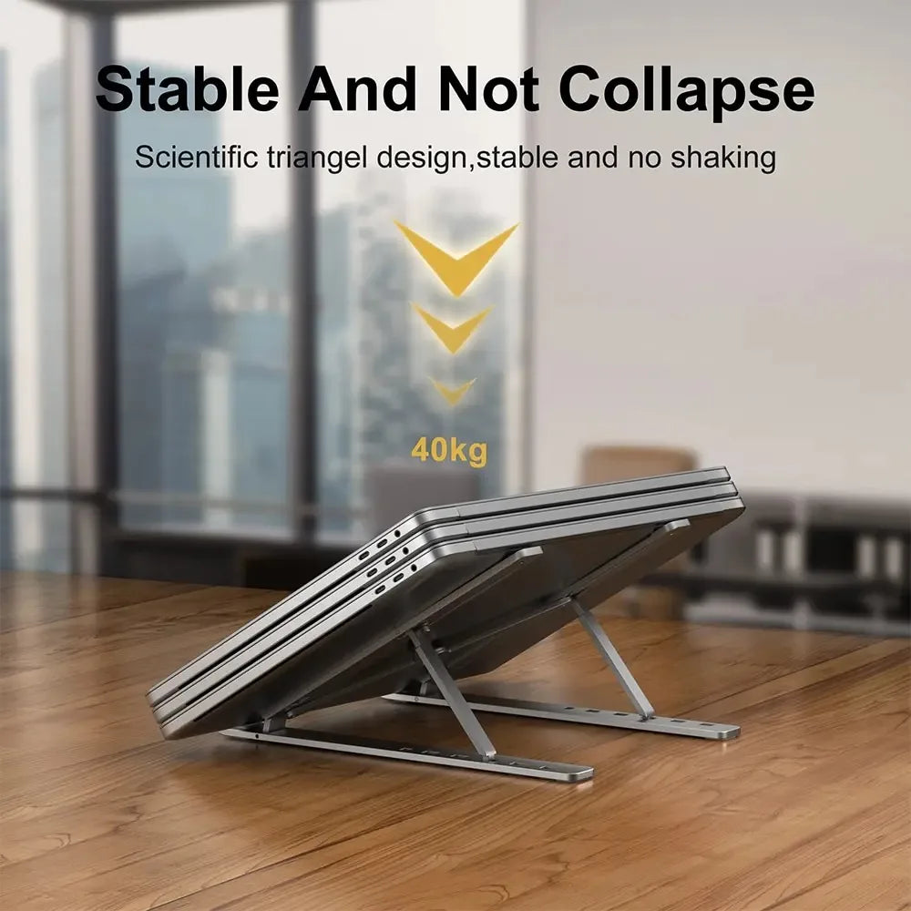 Support pliable pour ordinateur Portable, réglable, Base de Support en alliage d'aluminium pour Macbook, accessoires pour ordinateur Portable