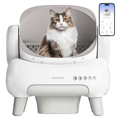 Neakasa – bac à litière au-dessus ouvert, toilettes autonettoyantes pour chat, tapis de litière pour chat de grande capacité pour plusieurs chats