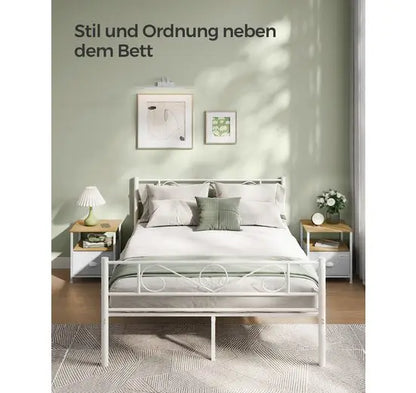 SONGMICS bedside table, night chest of drawers, with drawer, 2 shelves, vintage