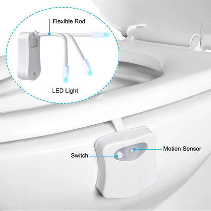 Capteur de mouvement lumière sans fil LED veilleuse RGB 8 couleurs lampe toilette salle de bain lumière d'ambiance capteur coloré LED veilleuses