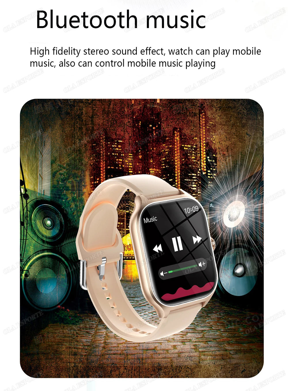 Montre intelligente pour Android IOS montres 1.83 pouces HD affichage Bluetooth appel Message alerte musique sport Mode Smartwatch hommes femmes cadeau