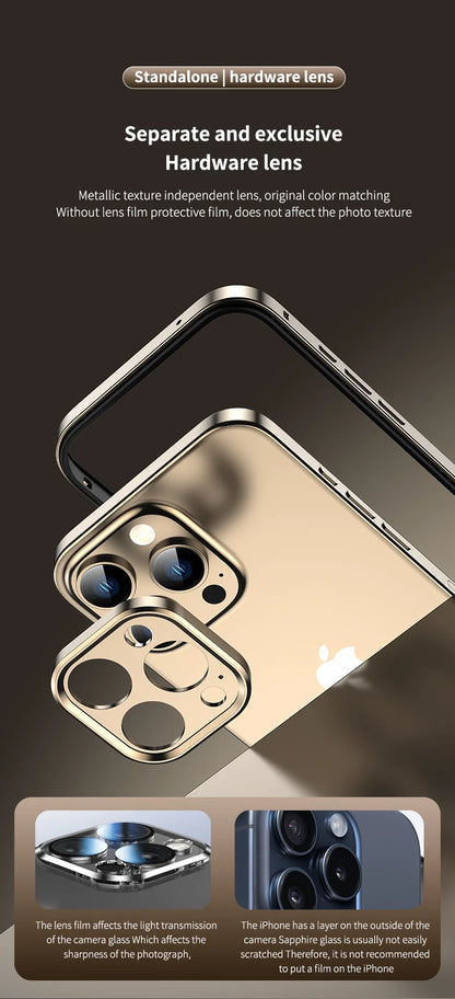 Protection de caméra + cadre hybride en Silicone, coque de téléphone en aluminium et métal pour iPhone 16 15 14 13 Pro Max, pare-chocs à meilleure chaleur