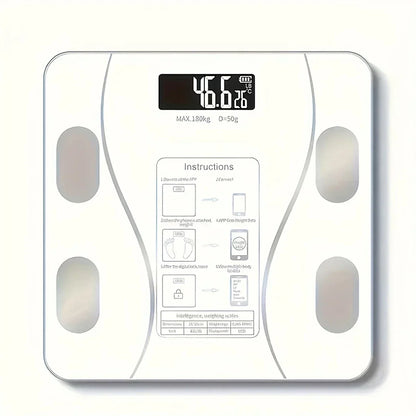Balance de salle de bain numérique sans fil intelligente avec écran LCD – 4 technologies de détection, synchronisation des applications et conversion d'unité (kg/lbs/t)