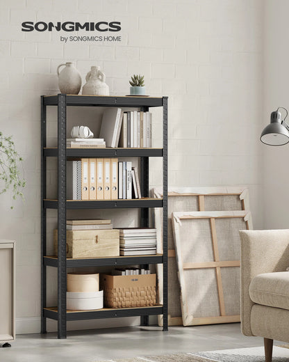 SONGMICS Étagère de Rangement à 5 Niveaux, 30 x 75 x 150 cm, Capacité 650 kg, Planches Réglables, Style Industriel, pour Cuisine, Salon