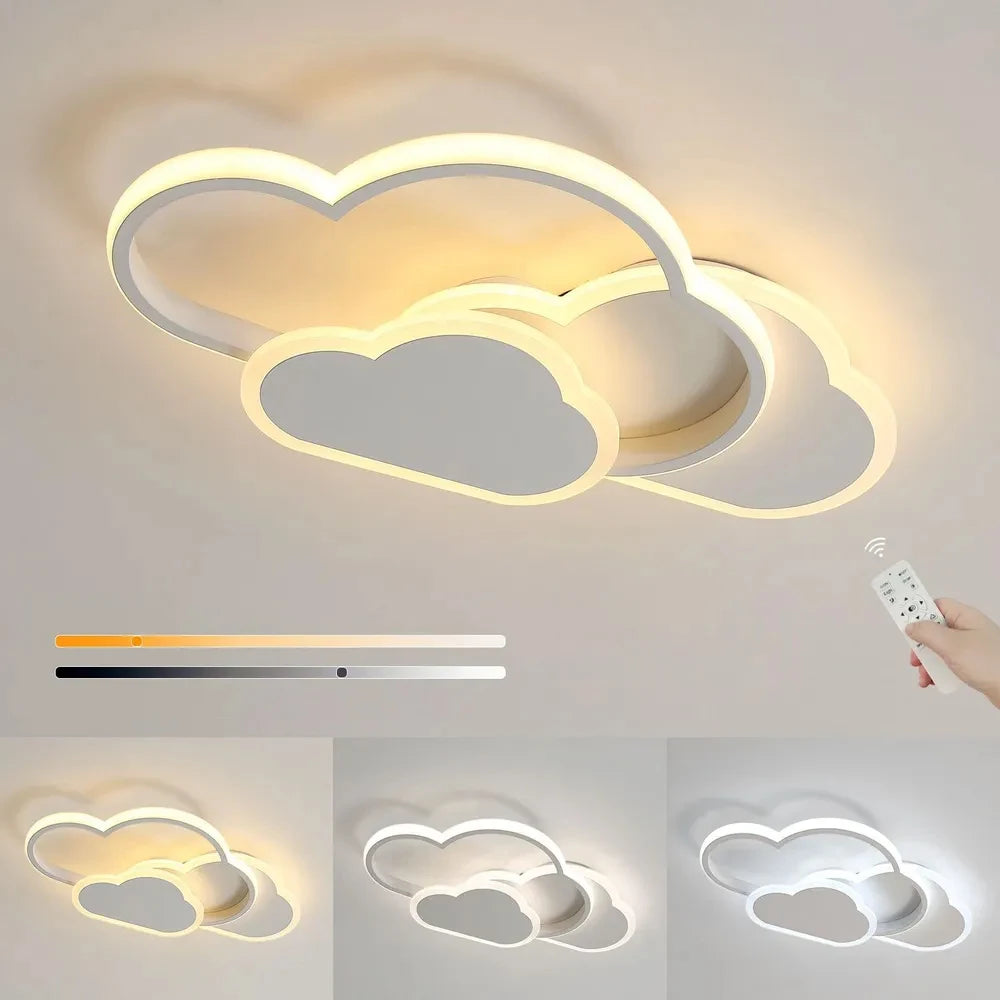 Plafonnier LED 32W avec télécommande, lampe de plafond créative à intensité variable 3000-6500k 2800strada, éclairage de dessin animé pour le salon
