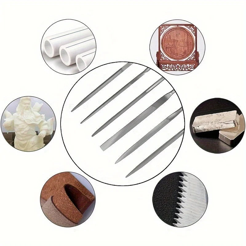 Ensemble de limes à aiguilles Premium – Limes en acier à haute teneur en carbone avec poignées ergonomiques antidérapantes pour un classement précis sur le bois, le plastique et le modèle
