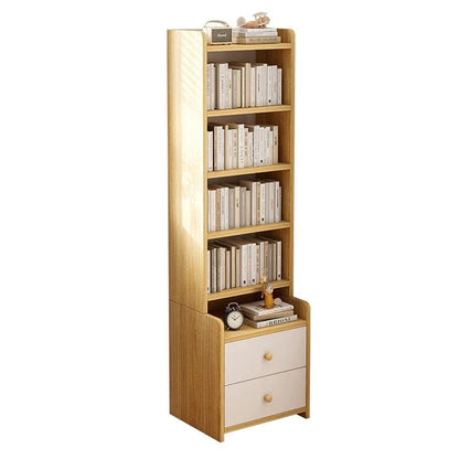 Bibliothèque moderne simple multicouche, support de rangement pour chambre à coucher avec armoire de chevet surélevée, bibliothèque intégrée à tiroir de grande capacité