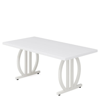 Grande Table à Manger Tribesigns – 4 à 6 personnes – 160 cm – Style Industriel Moderne avec Structure Métallique Renforcée