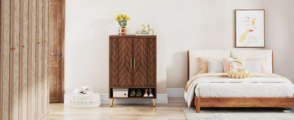 Tribesigns-Meuble à chaussures à 6 niveaux avec portes, armoire de rangement pour chaussures en bois pour brochure avec étagères réglables pour l'entrée
