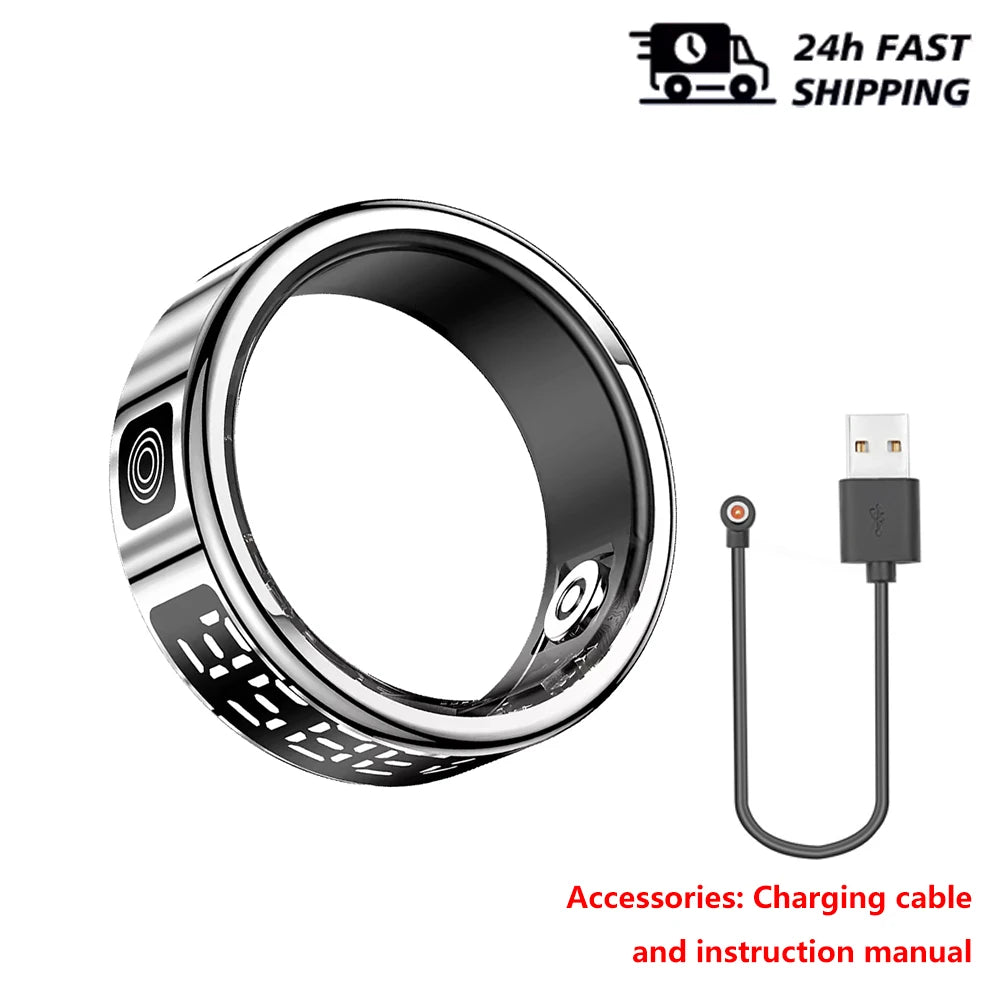 Smart Ring Gesture Swipe Control Heart Rate Blood Oxygen Monitoring Multi Sport Modes IP68 Waterproof Bluetooth Women Smartrings