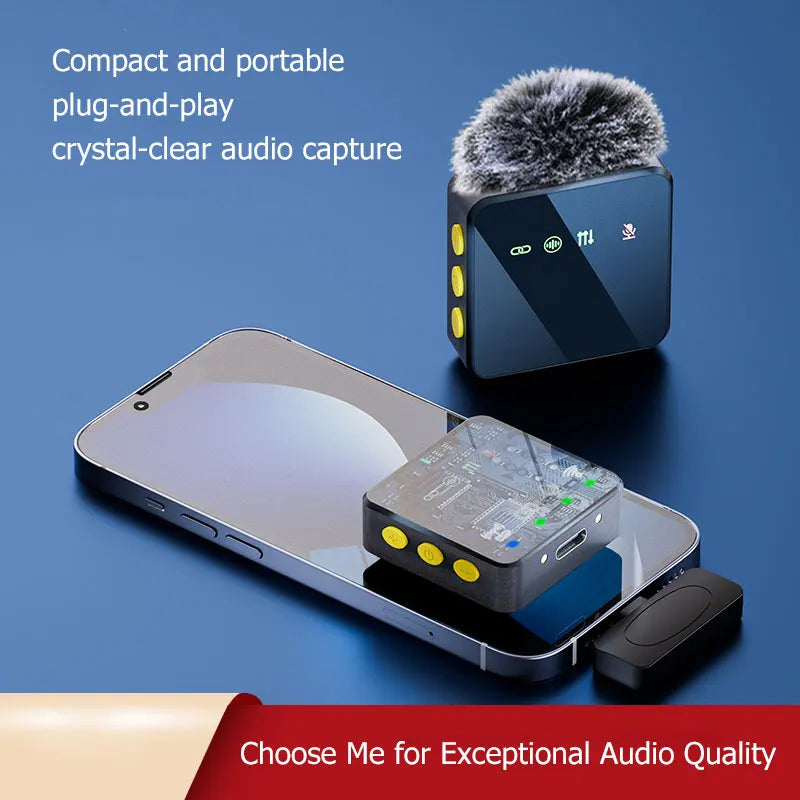 Microphone Lavalier professionnel sans fil, avec réduction du bruit, fonction d'enregistrement muet, téléphone Portable, Audio et vidéo, micro en direct