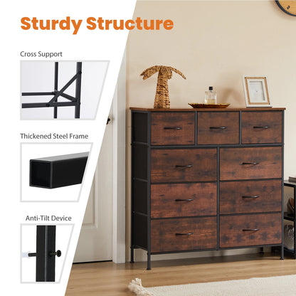 JHK commode pour chambre à coucher avec 9 tiroirs de rangement en tissu armoire grande poitrine organisateur placard adulte enfants vêtements armoire meubles