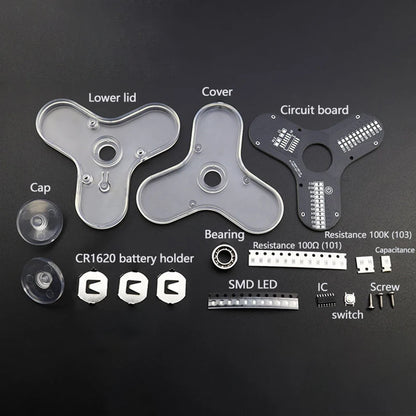 Kit supérieur électronique de bricolage, fabrication gyroscopique du bout des doigts LED, Kit de bricolage amusant, soudage supérieur, composants électroniques, Kit de circuits imprimés