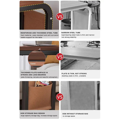 Table d'appoint de canapé en forme de C, double couche, mobile, carré simple, petite table d'appoint pour canapés, salons, zones de chevet, accessoires