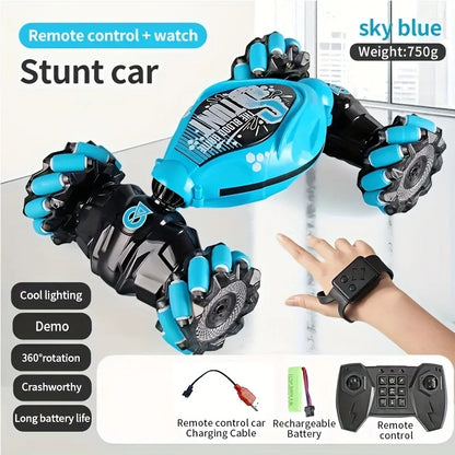 Voiture jouet télécommandée, double contrôleur, télécommande de poignée et télécommande de bracelet, supportant l'opération gestuelle.