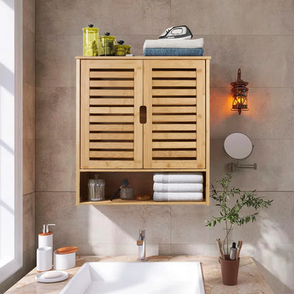 Armoire murale armoire de rangement de salle de bain murale avec étagères réglables à l'intérieur, armoire à pharmacie à Double porte, armoire utilitaire