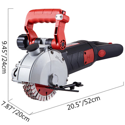 SucceBuy Max 4800W Wall Chaser Concrete Cutter Electric Laser Aiming Groove Slotting Machine 125mm Circular Saw Cutting Tool