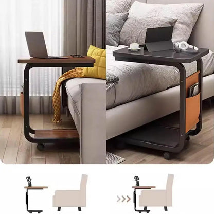 Table d'appoint de canapé en forme de C, double couche, mobile, carré simple, petite table d'appoint pour canapés, salons, zones de chevet, accessoires