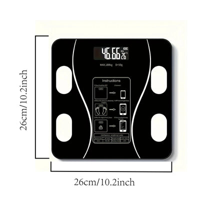 Balance de salle de bain numérique sans fil intelligente avec écran LCD – 4 technologies de détection, synchronisation des applications et conversion d'unité (kg/lbs/t)