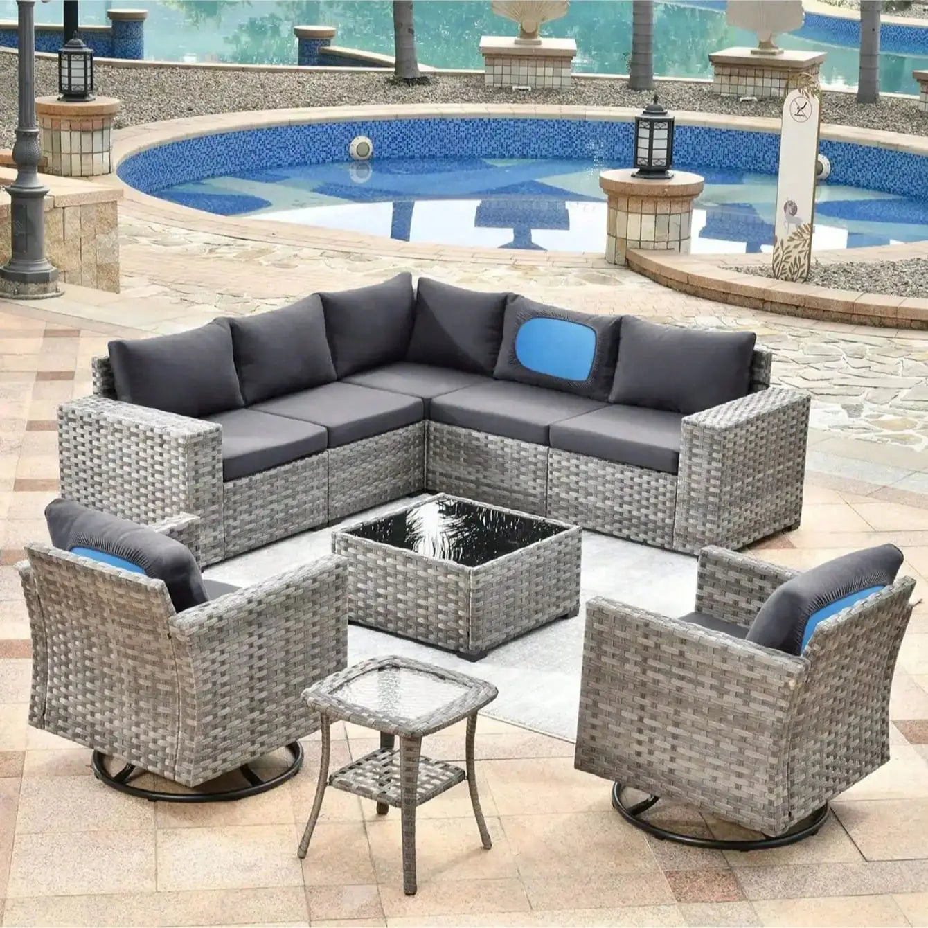 Housses de coussin de canapé à imprimé Tropical extérieur-protecteurs de meubles antidérapants, remplacement pour coussins de siège individuels