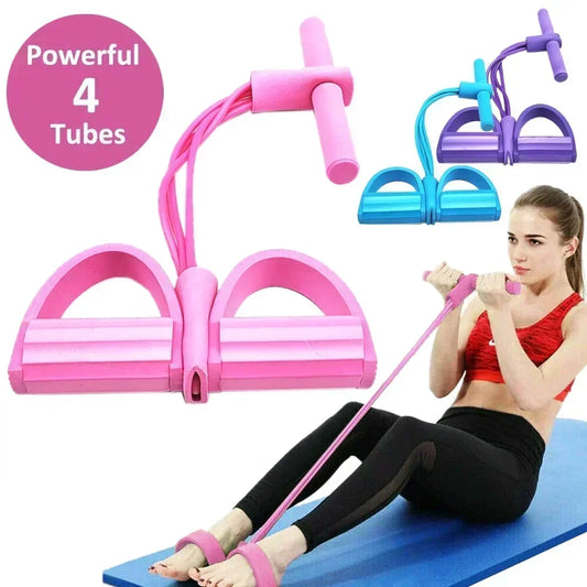 Bandes de résistance bandes de Fitness élastiques pour les exercices sportifs à la maison multifonctionnel Portable 4 tubes extracteur de pédale élastique