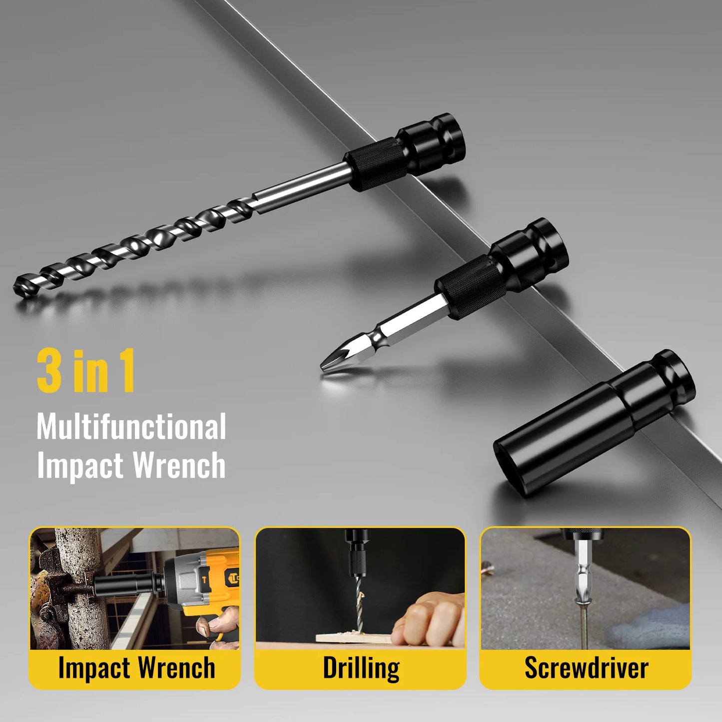 CONENTOOL 21V clé à chocs sans fil 1/2 "pistolet hochet électrique 680Nm avec 2 piles 6000mAh et étui pour la réparation de voiture et le bricolage à domicile