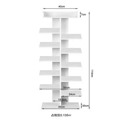 Armoire à Chaussures Blanche T1 à 12 Niveaux, Étagère Gain de Place, Rangement de Chaussures en Bois à 4 000 Niveaux, Évaluation pour Couloir et Salon
