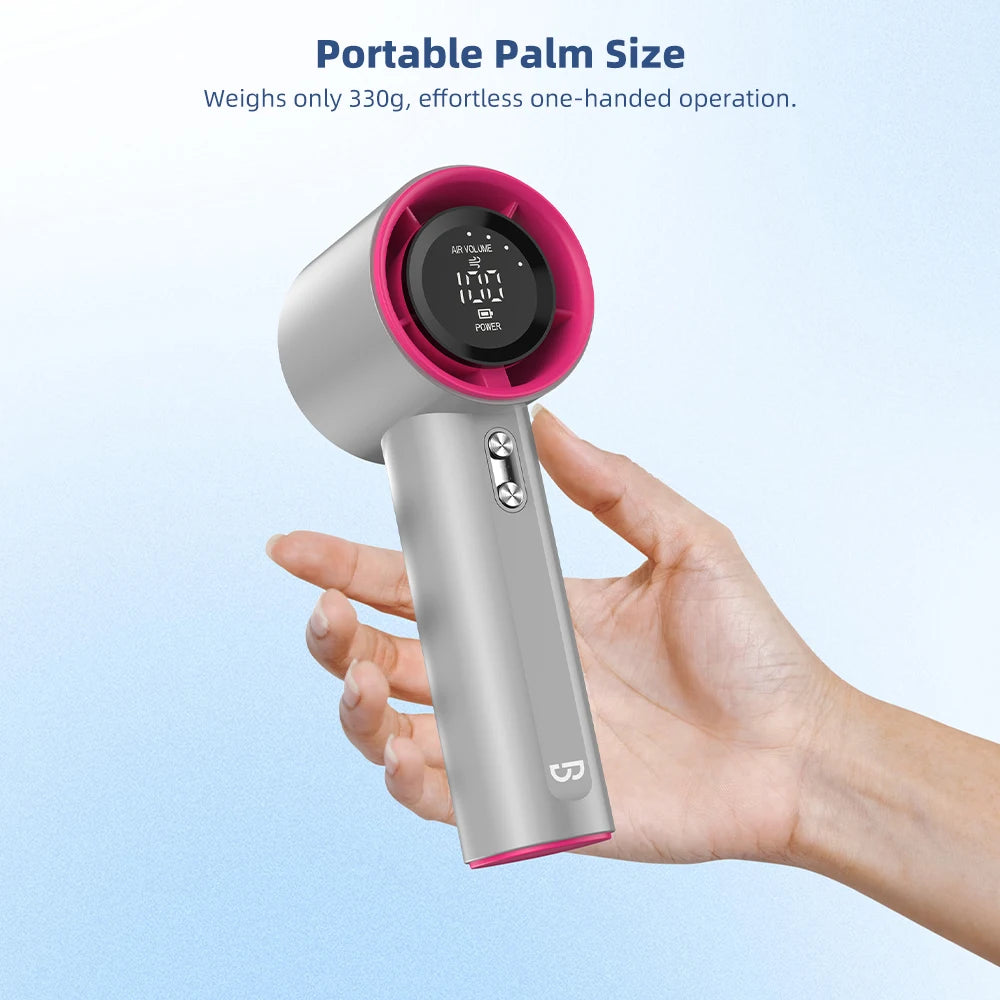 Mini ventilateur de bain aste, vitesse du vent à 100 vitesses, ventilateur électrique, affichage numérique, turbo réglable, portable, extérieur, déterminer