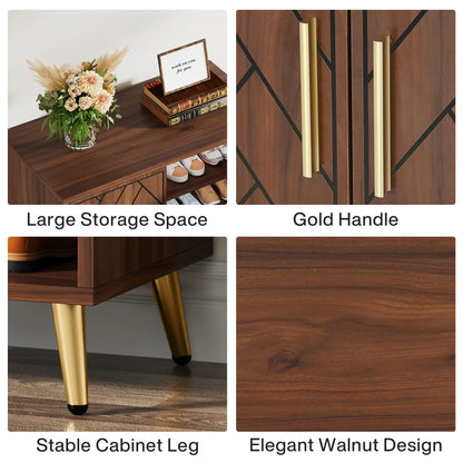 Tribesigns-Meuble à chaussures à 6 niveaux avec portes, armoire de rangement pour chaussures en bois pour brochure avec étagères réglables pour l'entrée