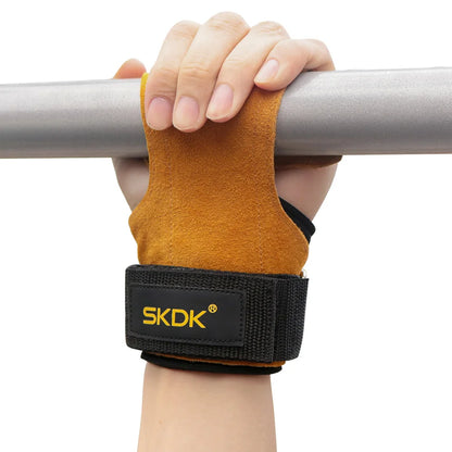 Poignées de gymnastique pour hommes et femmes, protège-paume en cuir de vache, gants d'haltérophilie, de Fitness, d'entraînement, avec bandes à poignets, équipement d'entraînement